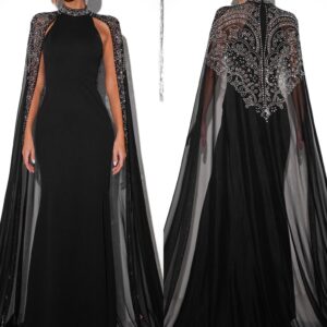 Černé plesové dlouhé šaty MORMONT s vlečkou Velikost: L