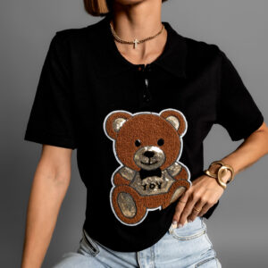 Černé tričko s medvídkem MARUT Velikost: ONESIZE