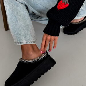 Černé válenky pantofle STACY s platformou Velikost: 41