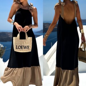 Černé vzdušné maxi oversize šaty TORDEROT Velikost: ONESIZE