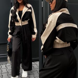 Černohnědá krátká bunda FERN Velikost: M/L