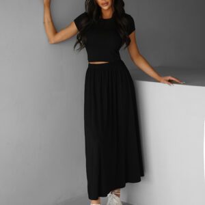 Černý basic komplet SLAVOMY se sukní Velikost: S/M