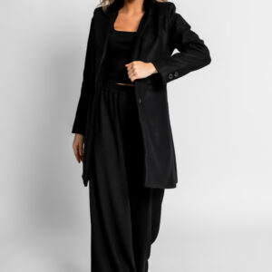 Černý krátký basic flaušový kabát NOAM Velikost: ONESIZE