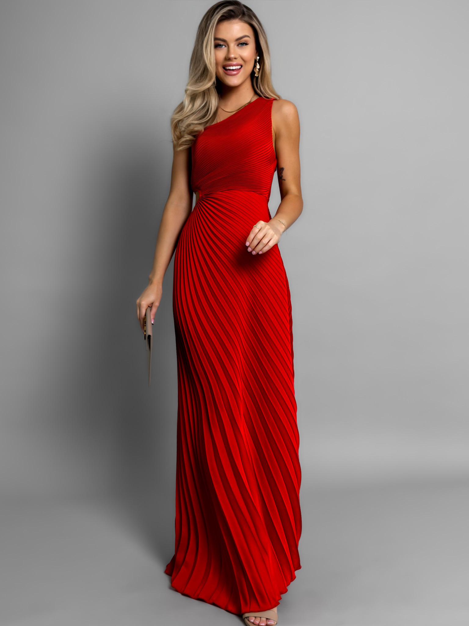 Červené společenské dlouhé šaty SUNTILS Velikost: ONESIZE - Obrázek 3