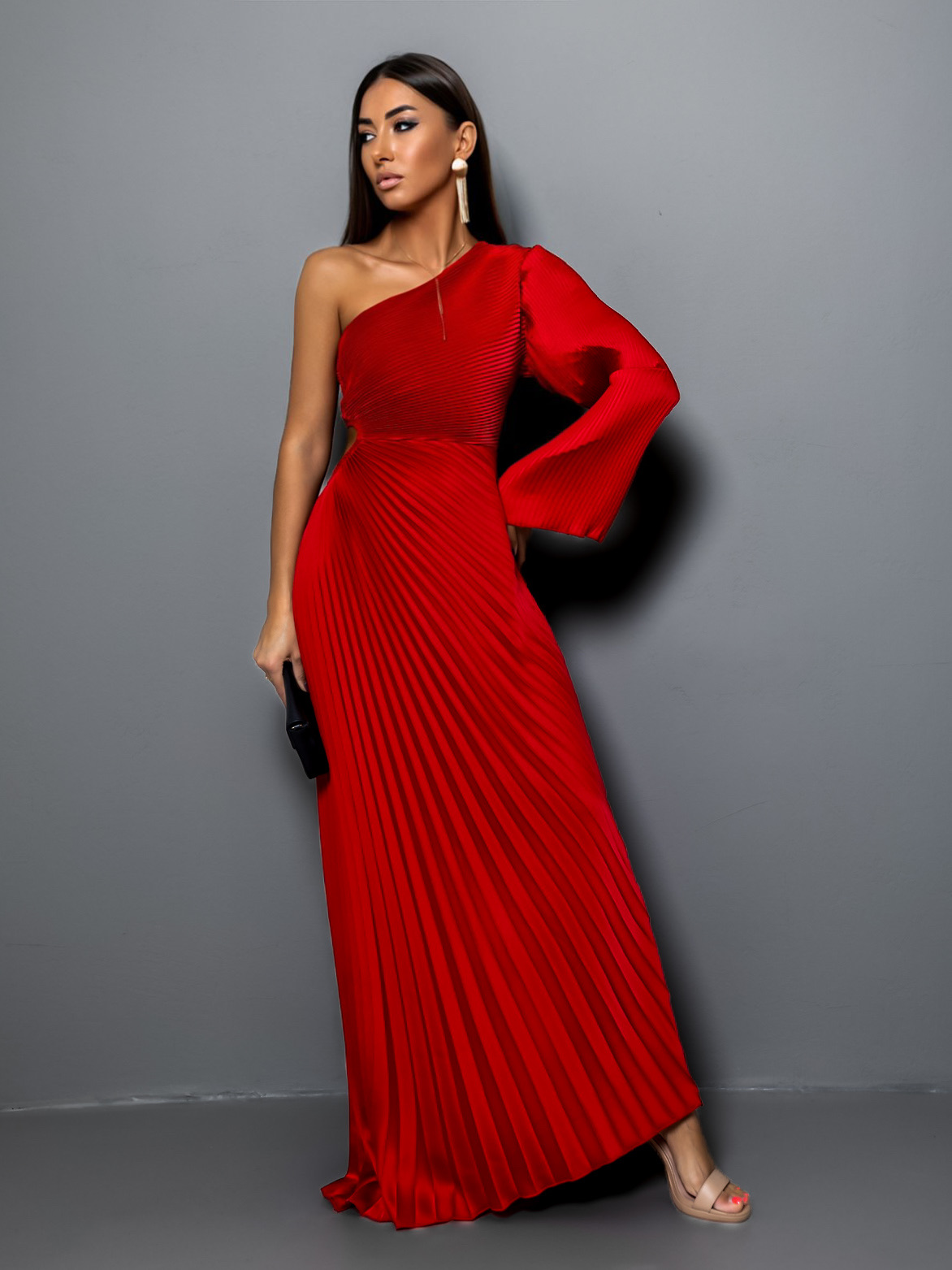 Červené společenské šaty KYBELA Velikost: ONESIZE - Obrázek 3