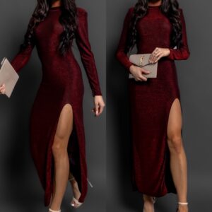 Červené společenské třpytivé šaty STENTOR Velikost: ONESIZE