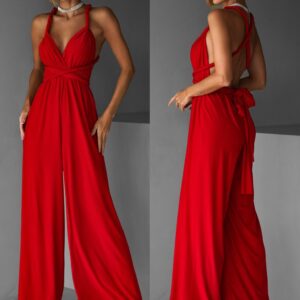 Červený dlouhý overal PERCY na zavazování