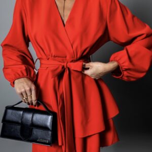 Červený overal MOUSEE s dlouhým rukávem