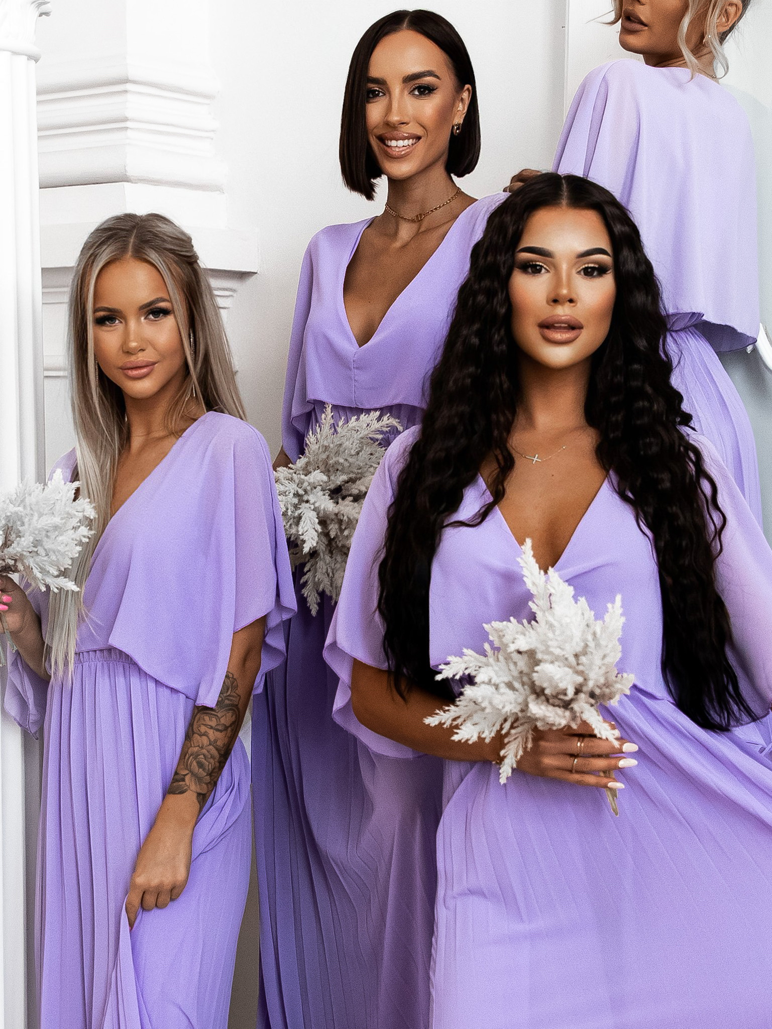 Fialové elegantní šaty PARFOMELLE pro družičky Velikost: ONESIZE - Obrázek 2