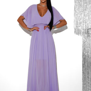 Fialové plisované šaty PARFOMELLE s výsřihem Velikost: ONESIZE