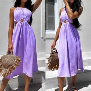 Fialové šaty MALIKENY s průstřihy Velikost: ONESIZE