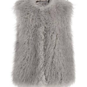 Guess dámská šedá kožešinová vesta W4BL12WGHU0 L