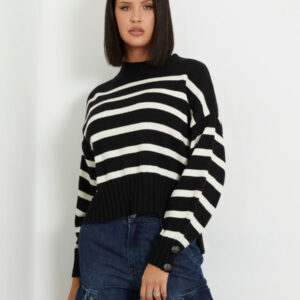 Guess dámský černý pruhovaný svetr W4RR45Z37L1 M