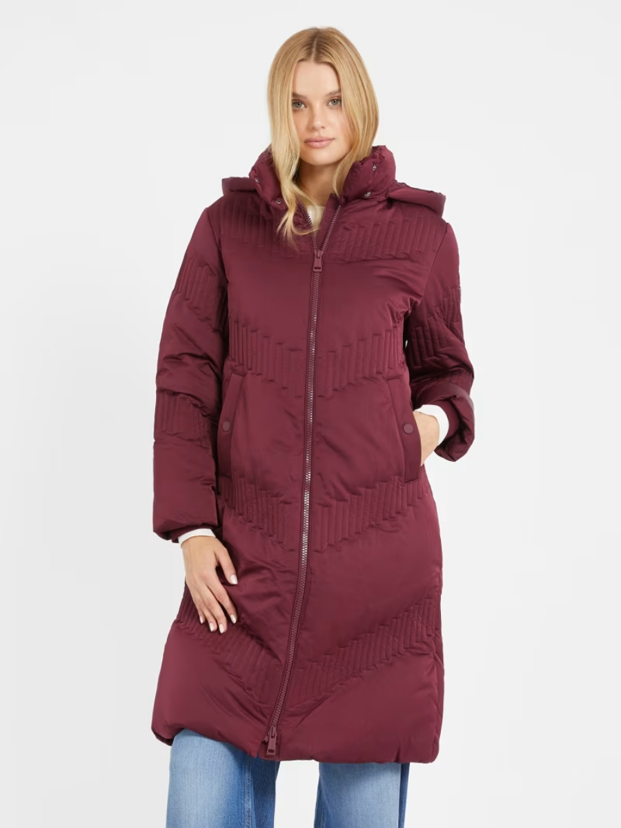 Guess dámský vínový péřový kabát W3BL42WFSV2 L