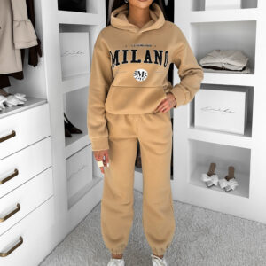 Hnědá pohodlná tepláková souprava BORYSI Velikost: ONESIZE