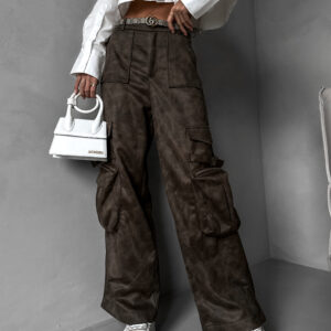 Hnědé široké cargo kalhoty KANEUS Velikost: L