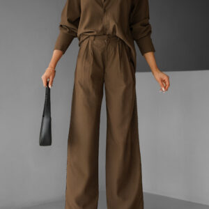 Hnědé široké kalhoty BODOY Velikost: L