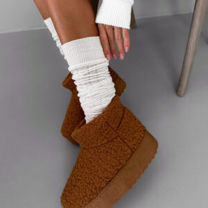 Hnědé válenky DUARTE s vysokou podrážkou Velikost: 41