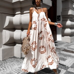 Hnědé vzorované šaty SWADEN Velikost: ONESIZE