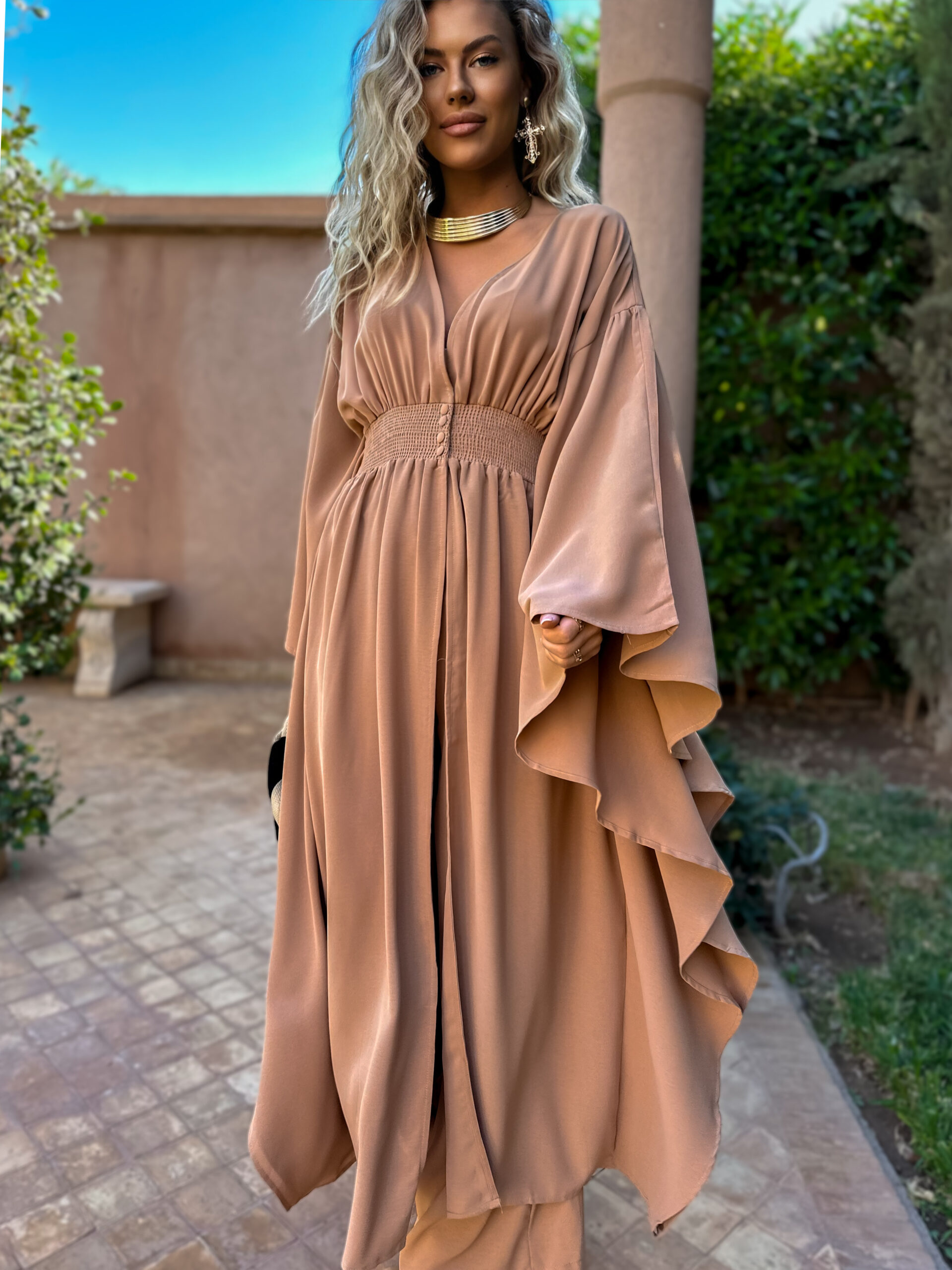 Hnědý elegantní dvoudílný komplet ANILAT Velikost: ONESIZE - Obrázek 2