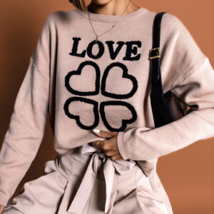 Hnědý svetřík STEVEN s aplikací Velikost: ONESIZE