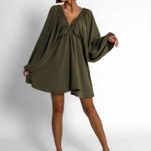 Khaki krátké basic boho šaty RANGE Velikost: ONESIZE