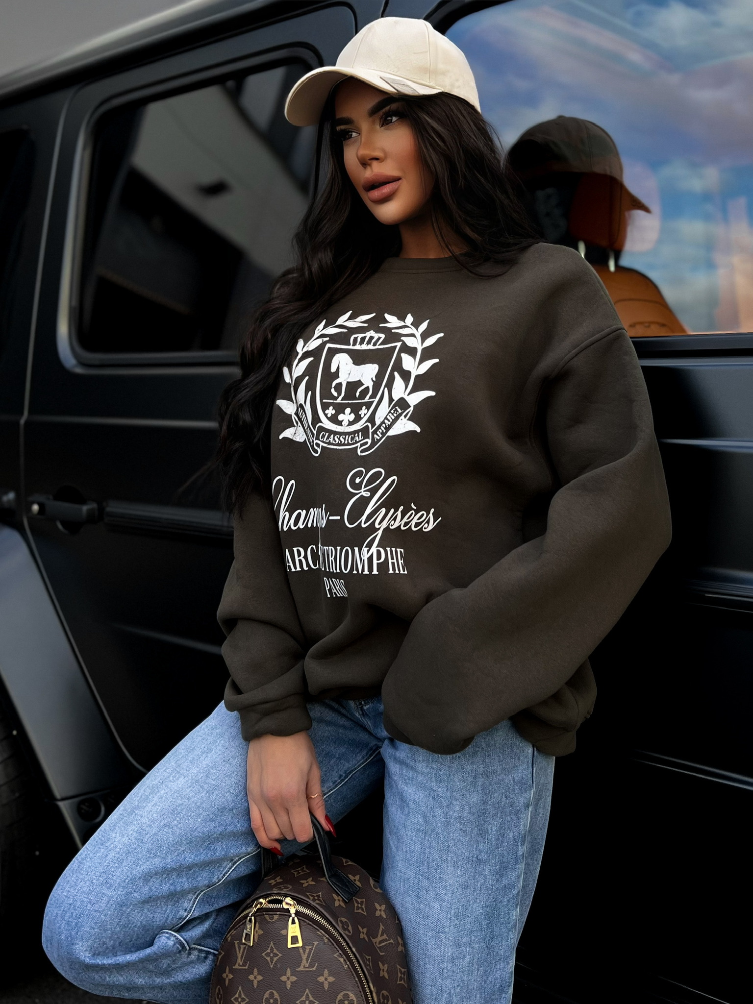 Khaki oversized mikina NADELI Velikost: ONESIZE - Obrázek 2