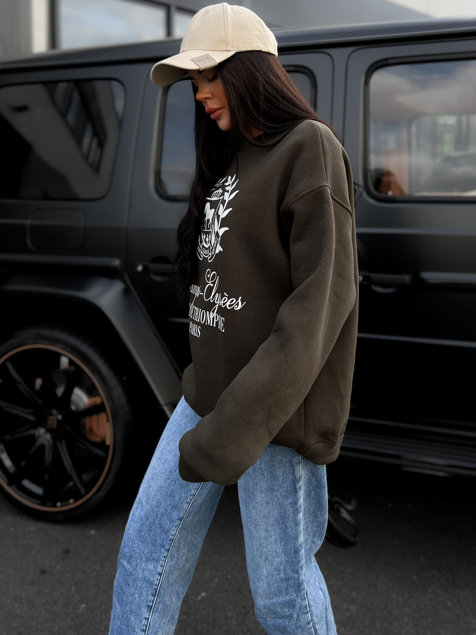 Khaki oversized mikina NADELI Velikost: ONESIZE - Obrázek 3