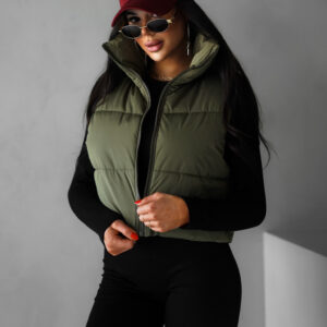 Khaki stylová vesta PATRICIA Velikost: L