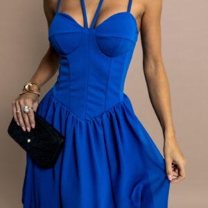 Královsky modré šaty LINOS na ramínka Velikost: ONESIZE