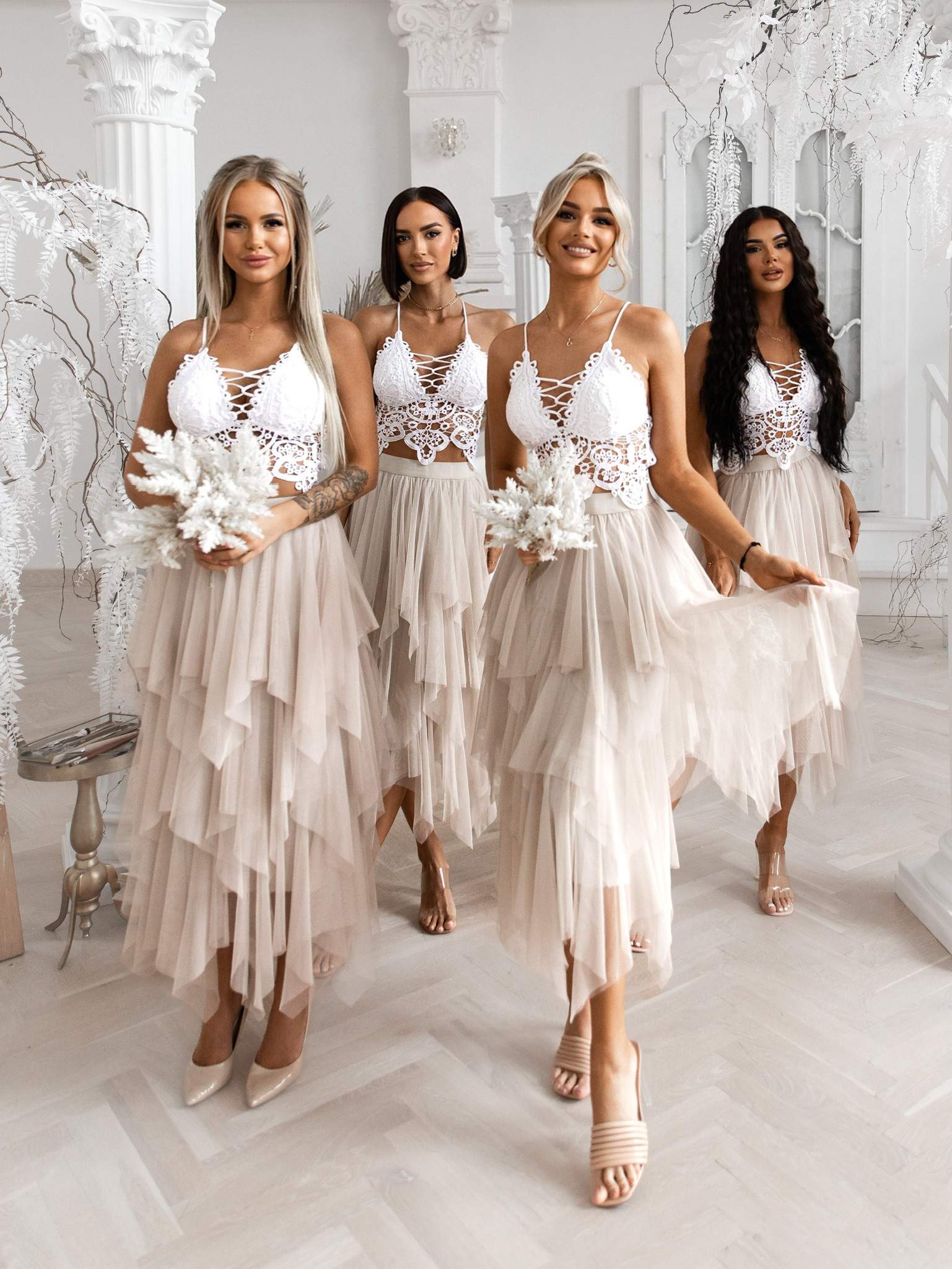 Krémová tylová sukně NORMED Velikost: ONESIZE