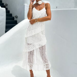 Krémové boho šaty JEXIM na ramínka Velikost: ONESIZE