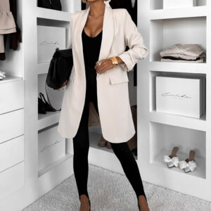 Krémové elegantní sako CASTIEL otevřeného stylu Velikost: ONESIZE