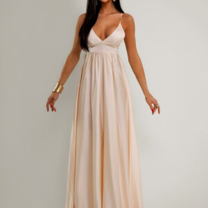 Krémové elegantní šaty MAKANY Velikost: ONESIZE