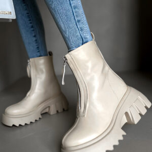 Krémové kotníkové boty CLION Velikost: 41