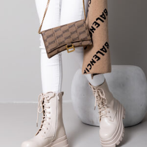 Krémové kotníkové boty ECLAPS na zavazování Velikost: 36