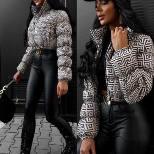 Krémovo-černá crop bunda LUPACA Velikost: L