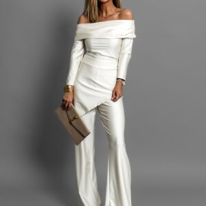 Krémový elastický kalhotový komplet APRILE Velikost: ONESIZE