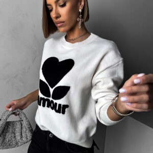 Krémový stylový svetřík MIMOUN Velikost: ONESIZE