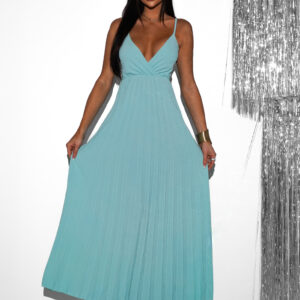 Mentolové šaty SUNLOVE s plisovanou sukní Velikost: ONESIZE