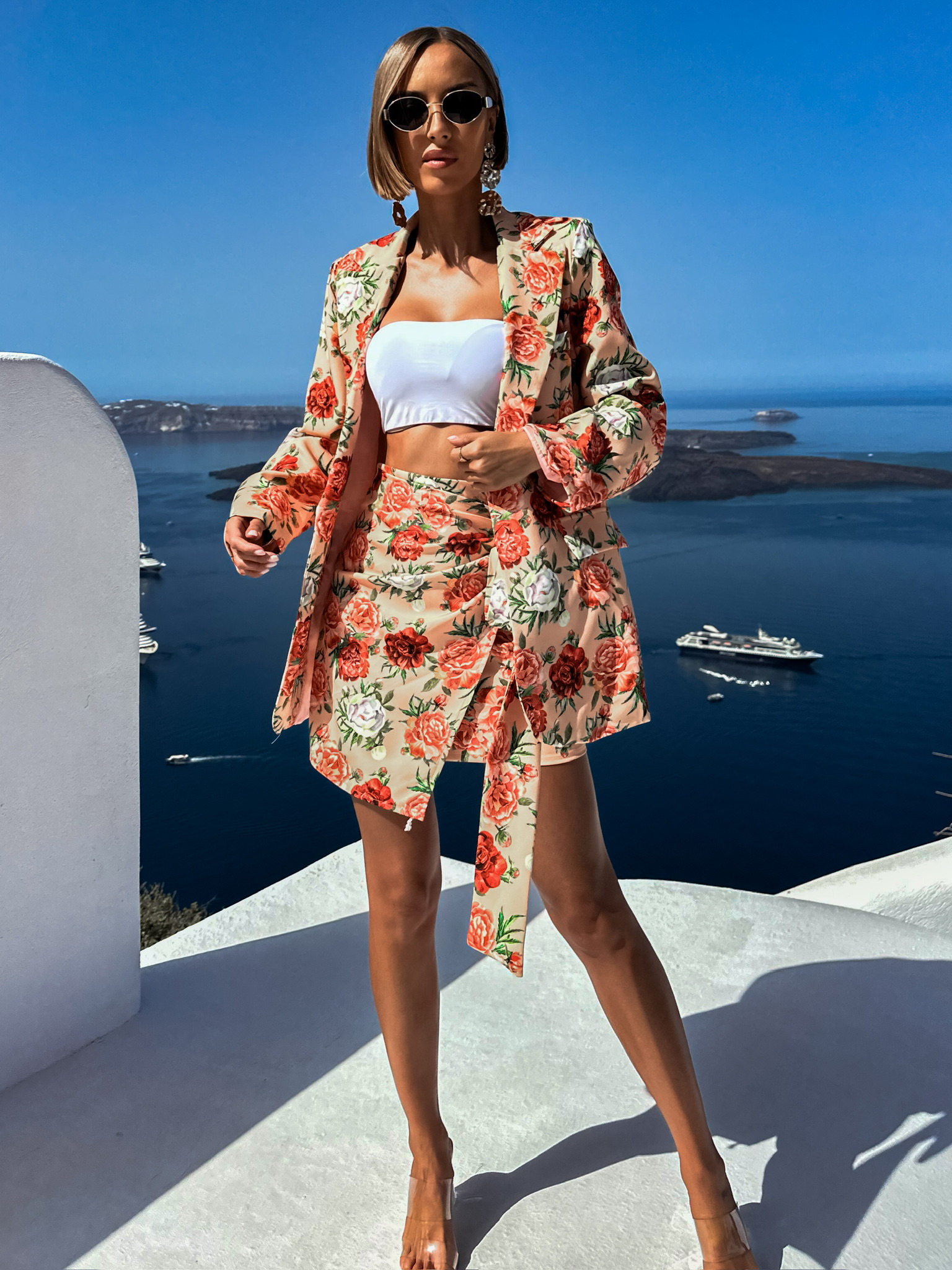 Meruňkový květovaný komplet se sakem PINKIE Velikost: ONESIZE - Obrázek 3