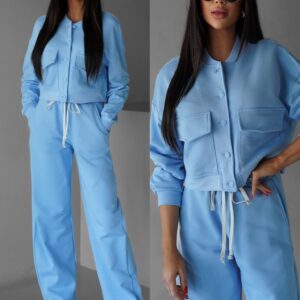 Modrá bavlněná moderní teplákovka ARCHIPA Velikost: ONESIZE