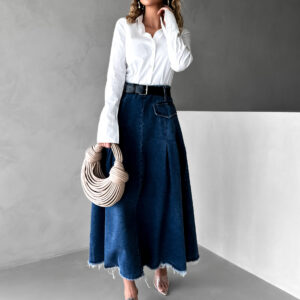 Modrá dlouhá džínová sukně LINETE Velikost: L