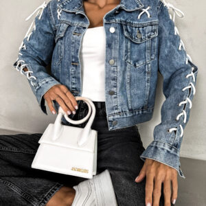 Modrá džínová bunda KEILA se šněrováním Velikost: L