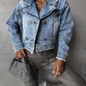 Modrá džínová krátká bunda BELKACEM Velikost: L/XL