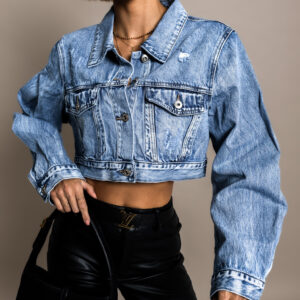 Modrá džínová krátká bunda NUTRAVE Velikost: XL