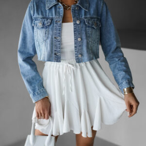 Modrá džínová krátká crop bunda CHRISI Velikost: S