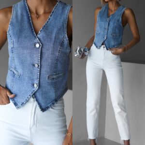 Modrá džínová vesta ABDIEL Velikost: M/L