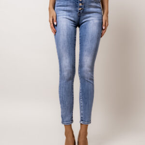 Modré denim džíny JULLIETTE s knoflíky Velikost: S