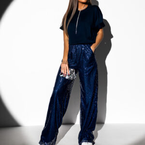 Modré flitrované kalhoty HEKATE Velikost: ONESIZE